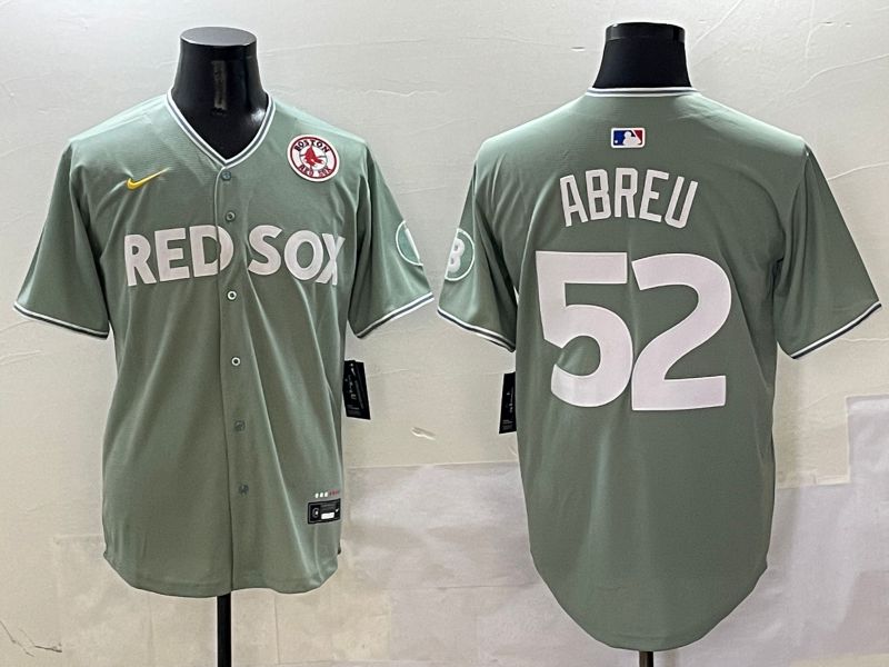 Men Boston Red Sox #52 Abreu Green Joint Name Game Nike 2025 MLB Jersey style 7->boston red sox->MLB Jersey